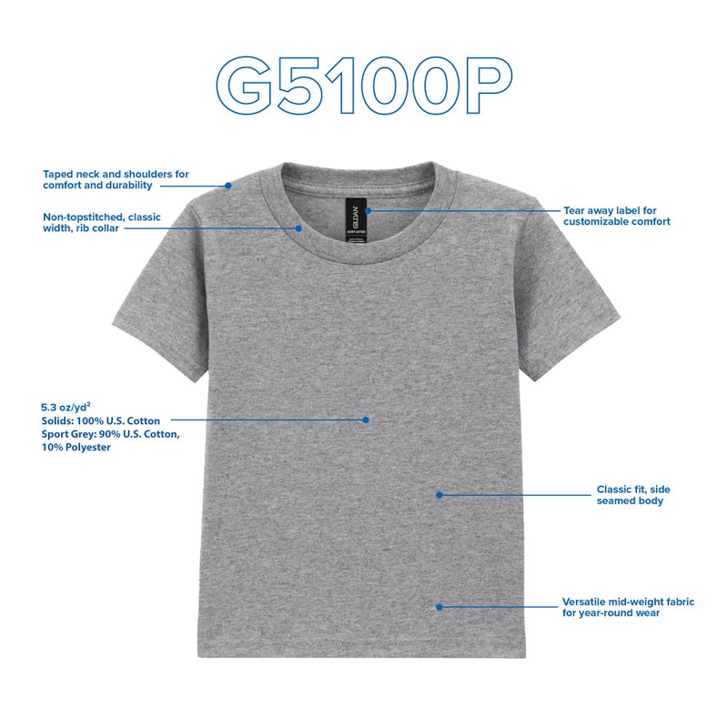 Gildan Unisex Child Toddler T-shirt, 2-pack, White, 4 US - Image 5